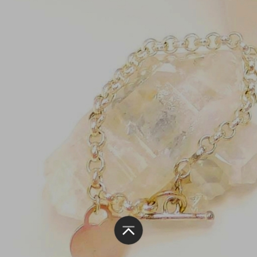 Sterling silver toggle bracelet with heart charm